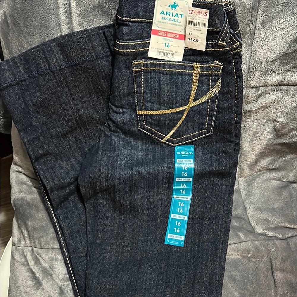 Ariat Indigo Jeans with Tan Stitching